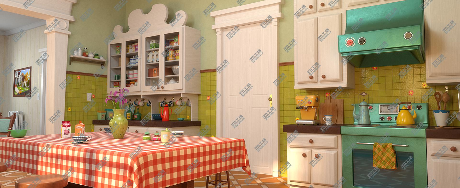 images/goods_img/2021040234/Cartoon Kitchen Dining Room 3D model/3.jpg